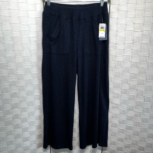 Democracy Women’s High Rise Wide Leg Pull On Sweatpants Size Medium Navy Blue - Picture 1 of 12